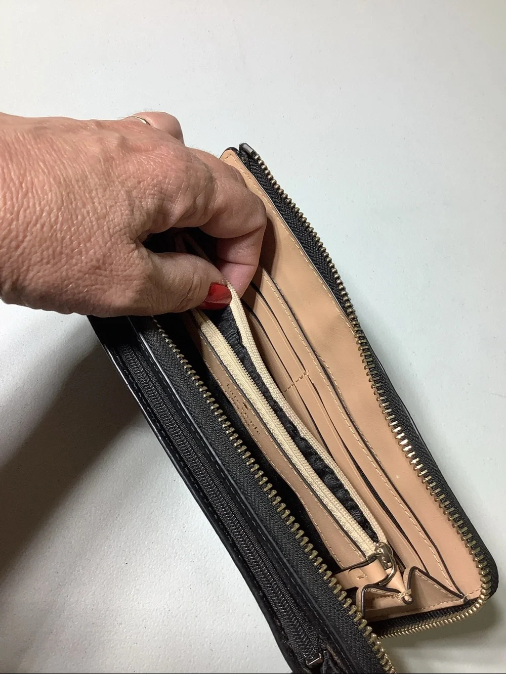 Kate Spade NY black zip around wristlet/wallet